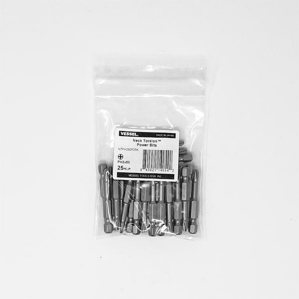 Vessel NECK TORSION Power Bit PH2x50, PK25 - NTPH250P25K