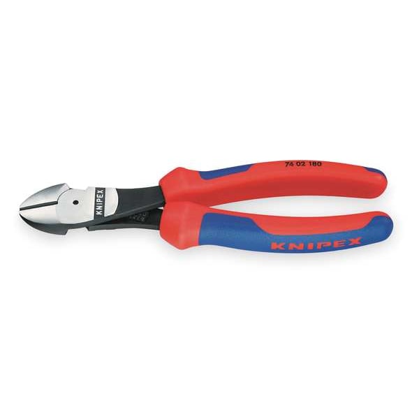 Knipex 8 in 74 High Leverage Diagonal Cutting Plier Standard Cut Oval Nose Uninsulated - 74 02 200 SBA