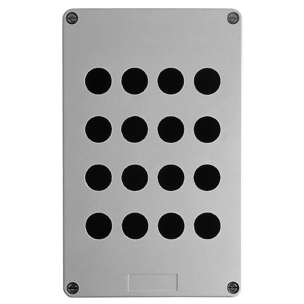 Estación de control vacía Schneider Electric sin bisagras, Harmony XAP, plástico, gris, 16 recortes, 22 mm, 151 x 241 x 83 mm - XAPA3116