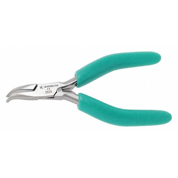 Excelta 4 3/4 in TealShield(TM) Bent Long Nose Plier Standard Cushioned Grip Handle - 2629