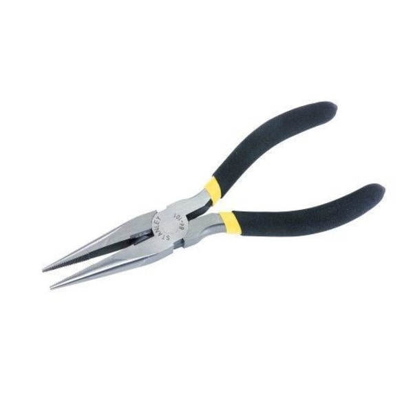 Stanley 6 in Long Nose Cutting Pliers 1 1/4 Jaw Opening Dipped Handle - 84-101