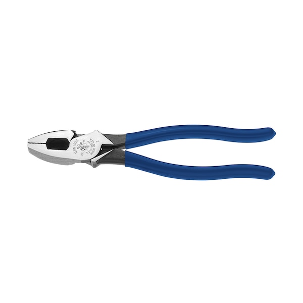 Klein Tools 9 3/8 in Linemans Plier High Leverage w/ Fish Tape Puller , Steel - D213-9NETP