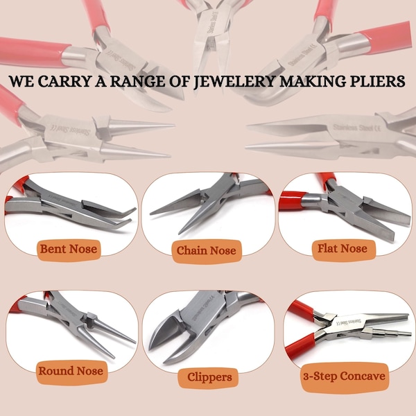 A2Z Scilab Jewelry Making Pliers Flat Nose Professional Repair Stainless Steel Tool with Cushion Grip - A2Z-ZR941