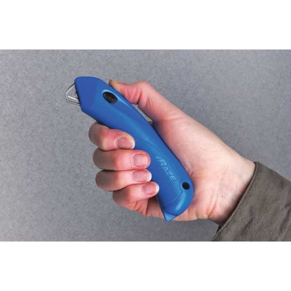 Pacific Handy Cutter Safety Knife, Multipurpose, 5 1/2 in Length, Rounded Safety Blade, Ergonomic Handle, Blue - RSC-432