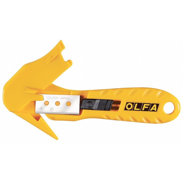 Olfa 6-9/32 in L. Hook-Style Safety Cutter, Fixed Blade, Safety Recessed - SK-10