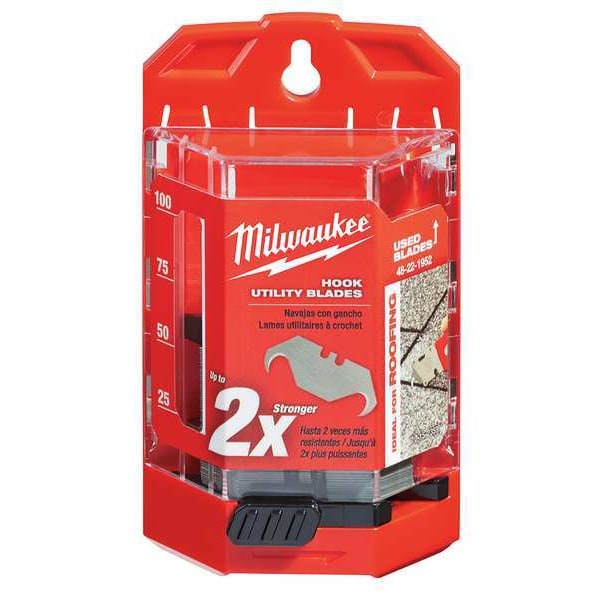 Milwaukee Tool 50 PC Hook Utility Knife Blades w/ Dispenser - 48-22-1952