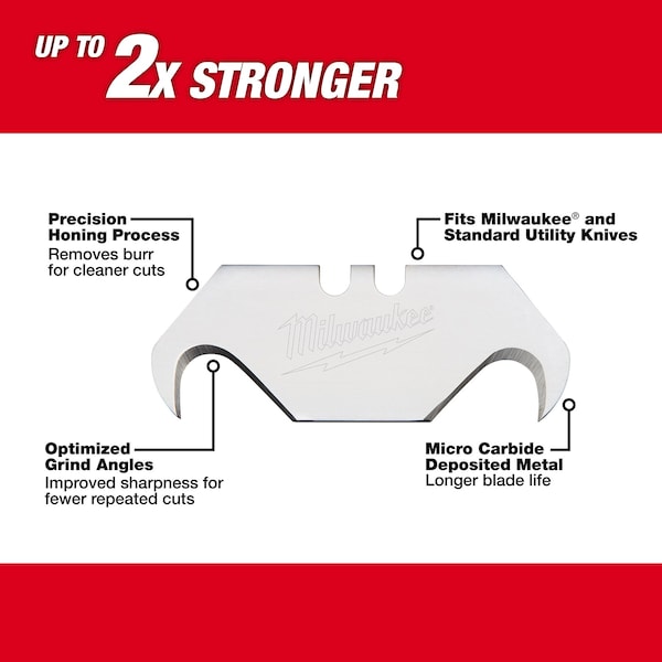 Milwaukee Tool 50 PC Hook Utility Knife Blades w/ Dispenser - 48-22-1952