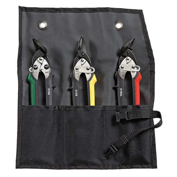 Bessey Aviation Snip Set, Left/Right/Straight, 7 3/16 in, Steel - D15-SET