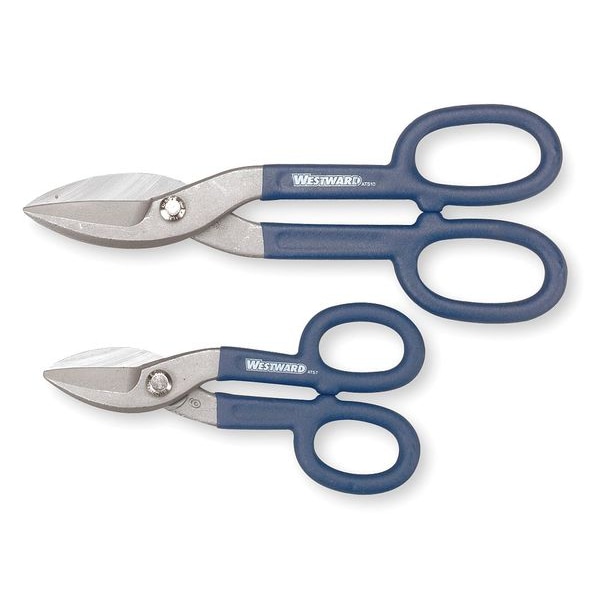 Westward Tinners Snip Set, Straight, 7 in 10 in, Steel - 4YP53