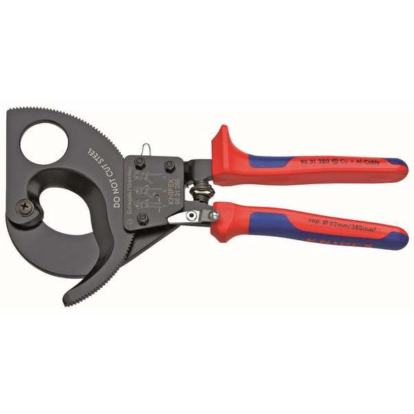 Knipex 11" Ratchet Action Cable Cutter, Center Cut - 95 31 280 SBA