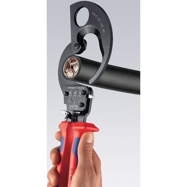 Knipex 11" Ratchet Action Cable Cutter, Center Cut - 95 31 280 SBA