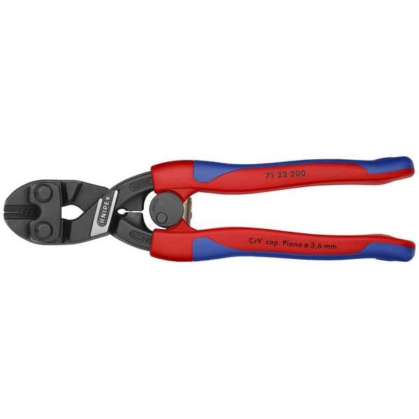 Knipex Mini Bolt Cutter, Steel, 8 In. L - 71 22 200 SBA