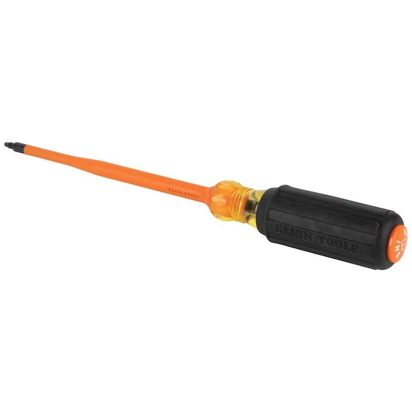 Klein Tools Slim-Tip 1000V Insulated Screwdriver, #1 Square, 6-Inch Round Shank - 6986INS