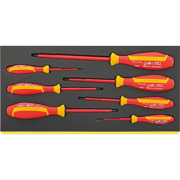Stahlwille Tools DRALL+ set of screwdrivers i.TCS inlay No.TCS 4665/4670 VDE 1/3-tray7-pcs. - 96838785