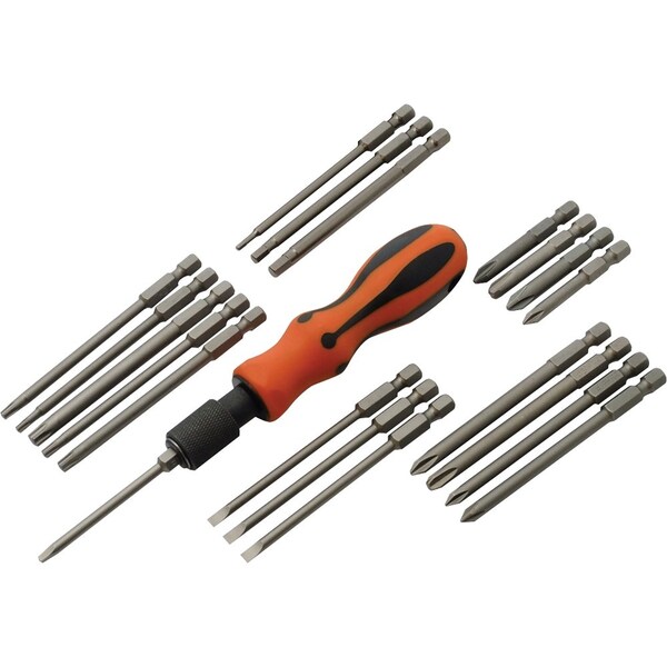 Dynamic Tools 21 Piece Screwdriver Set W/ Removable Bits, Comfort Grip Handle - D062506