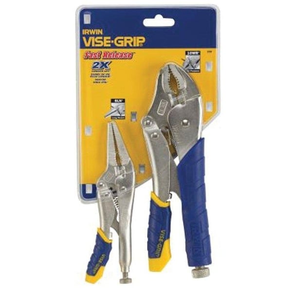 Irwin 77T Locking Plier Set, Steel, BlueYellow, Nickel - IRHT82588/77T