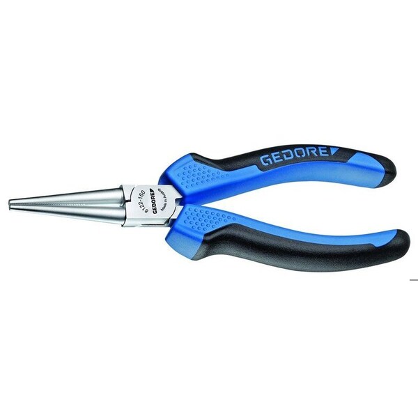 Gedore Round Nose Pliers, 6-1/4", Overall Length: 160mm - 8122-160 JC