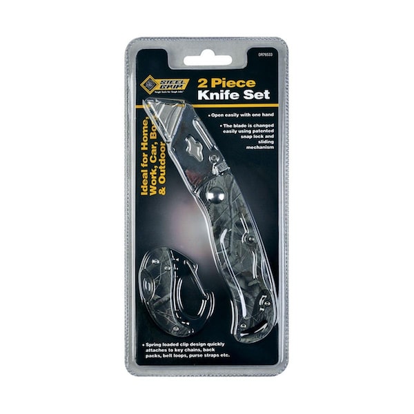 Steel Grip 6 in. Flip Utility Knife SetCamouflage 2 Piece - 2796175