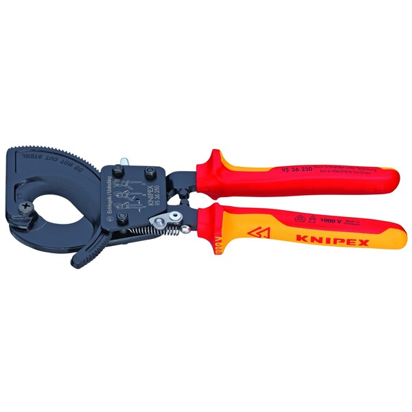 Knipex 10" Cable Cutter, Ratchet Action, Insulated - 95 36 250