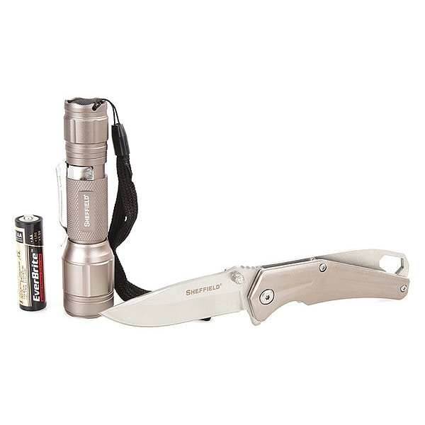 Sheffield Foldng Knife and LED Flshlght Set, 2 pcs. - 12941