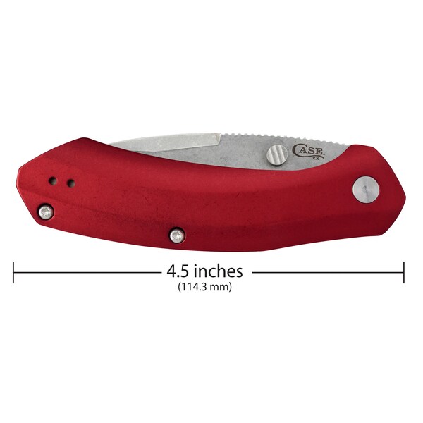 Case Cutlery Knife, Case Red Anodized Aluminum Westline S35VN Blade - 36551