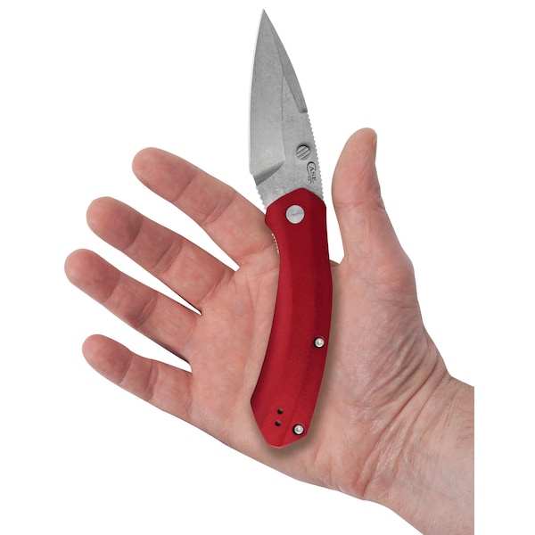 Case Cutlery Knife, Case Red Anodized Aluminum Westline S35VN Blade - 36551