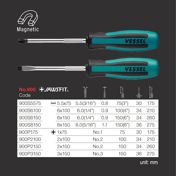 Vessel MEGADORA Screwdriver No.900 -6x100 - 900S6100