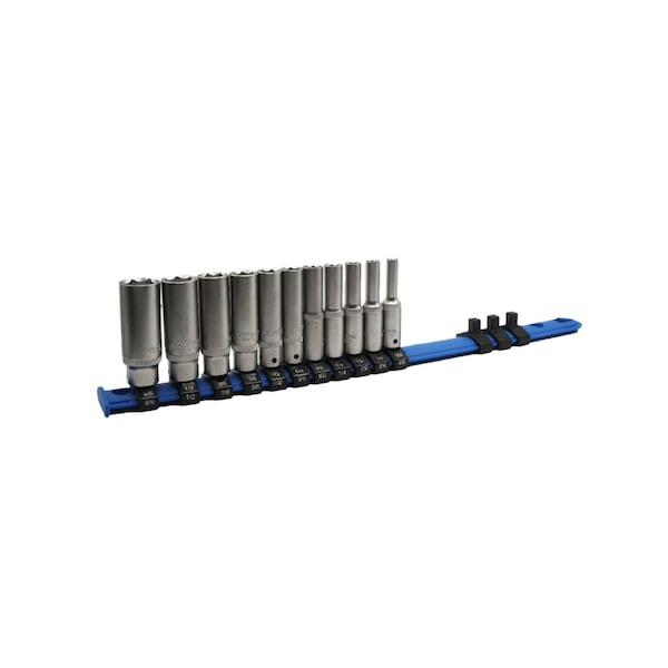 Holex 1/4 inch Drive 6 Point Deep Socket Set, 11 Pieces - U63102 6PT