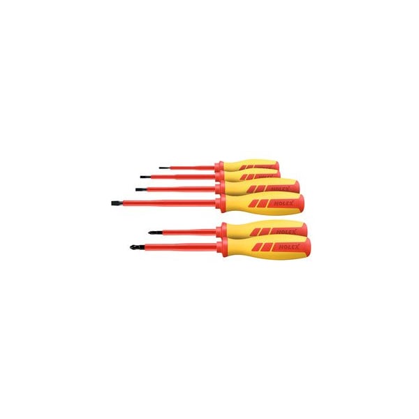 Holex Electrician's screwdriver set- 6 pieces for slot-head and Phillips- fully insulated - 667216 4/2
