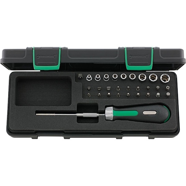 Stahlwille Tools 6, 3 mm (1/4") Ratcheting bit holder set 29-pcs. - 96182203