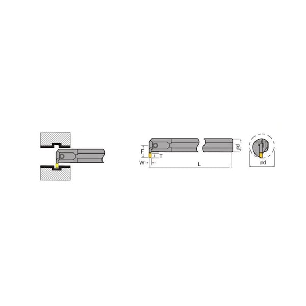 Hhip 5/8 X 5" Right Hand S10K-MGIVR/L2 Internal Grooving Tool Holder - 2208-0625