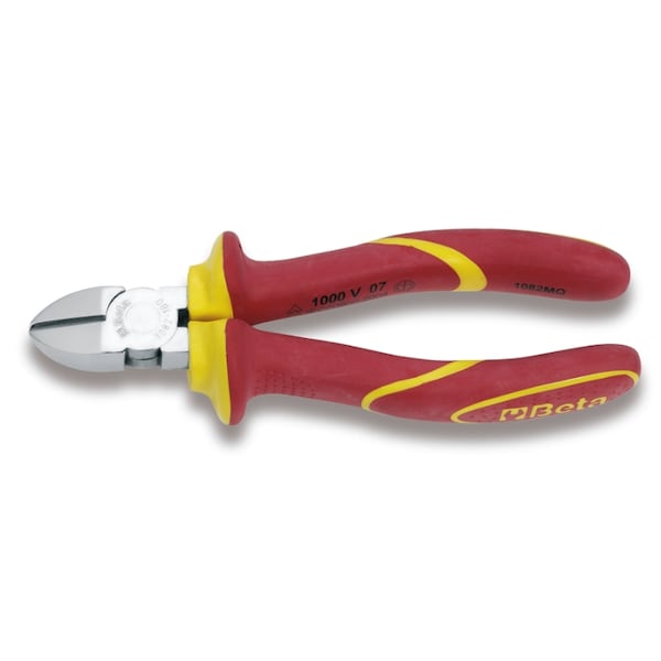 Beta 1082MQ Diagonal Cutting Nippers, Insulated 1000V, 140mm OAL, 20mm Jaw Length, 18mm Jaw Width - 010820094