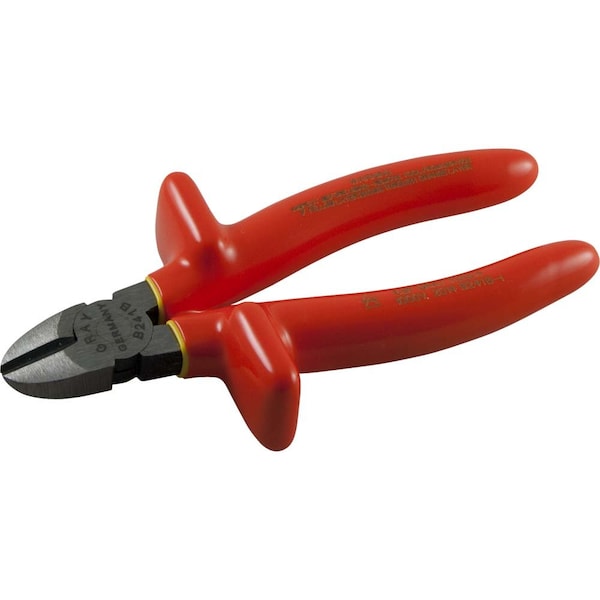 Gray Tools 6-1/2" Side Cutting, Diamond Slim Nose Pliers, 7/8" Jaw, 1000V - B241B-I