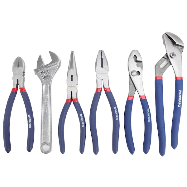 Prime-Line WORKPRO W001314 6 Piece Tool Set, 7in., 8in. and 10in. Tools, Drop Forged Carb Single Pack - W001314