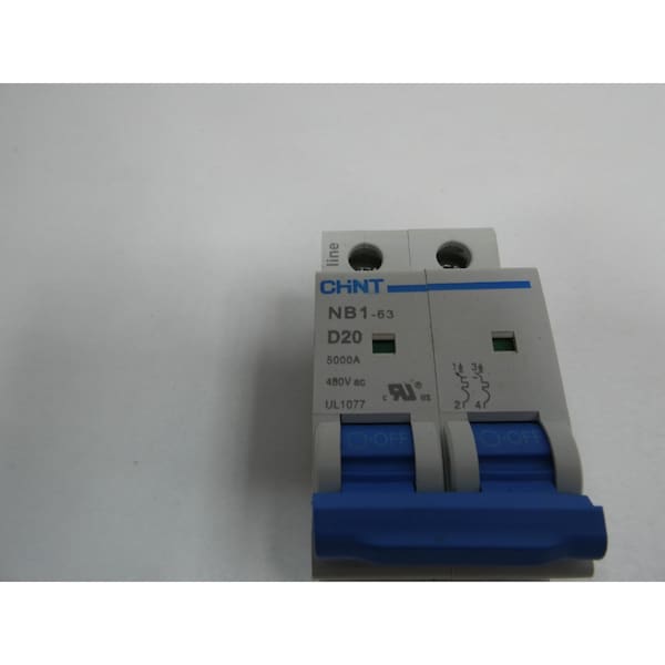 Chint 2P 63A AMP 480V-AC MINIATURE CIRCUIT BREAKER - NB1-63
