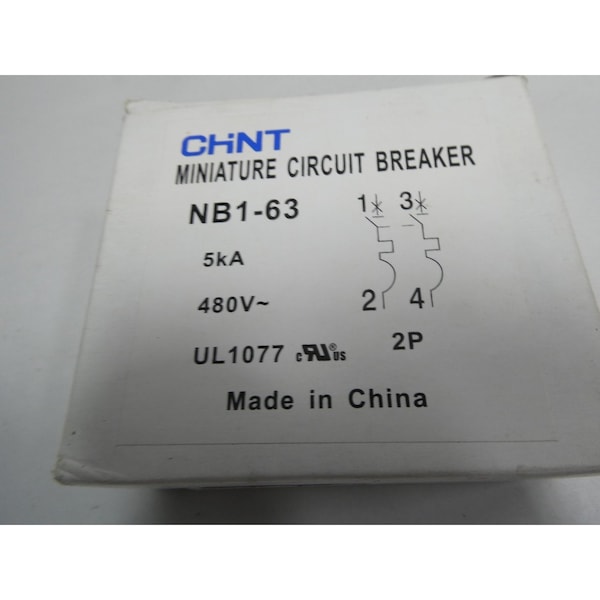Chint 2P 63A AMP 480V-AC MINIATURE CIRCUIT BREAKER - NB1-63