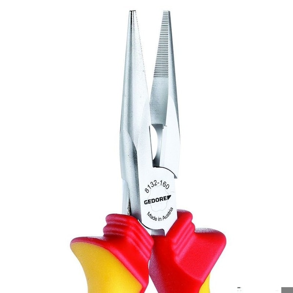 Gedore Insulated, Needle Nose Pliers, 6-1/4" - VDE 8132-160 H