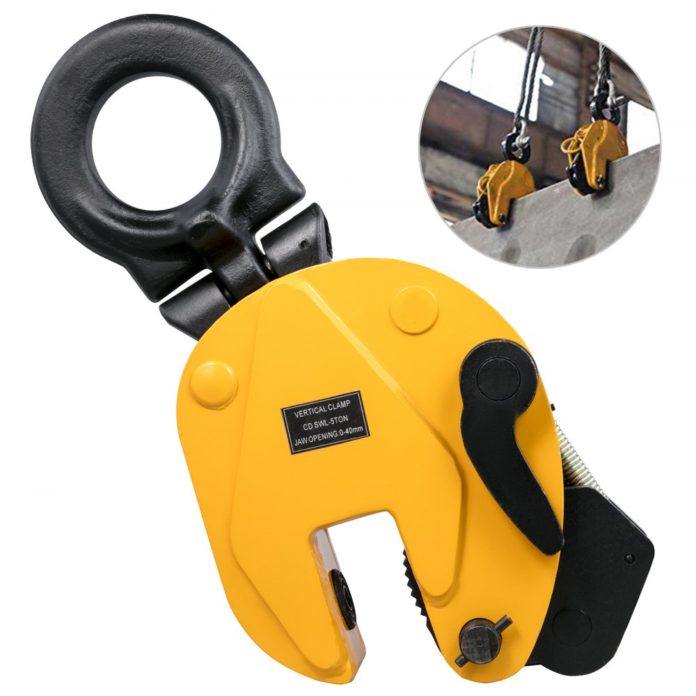VEVOR Lifting Clamp 11000Lbs/5T, Working Load Vertical Plate Clamp 0-1.2inch/30mm Jaw Opening, Industrial Steel Plate Clamp Sheet Metal Lifting Clamp Plate Lifting Clamp Handling Lifting Equipment - SDGBQ5DHS00000001V0