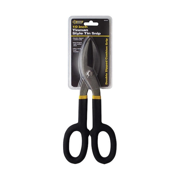 Protectionpro 10 in. Carbon Steel Straight Tin Snips; Black - PR3332940