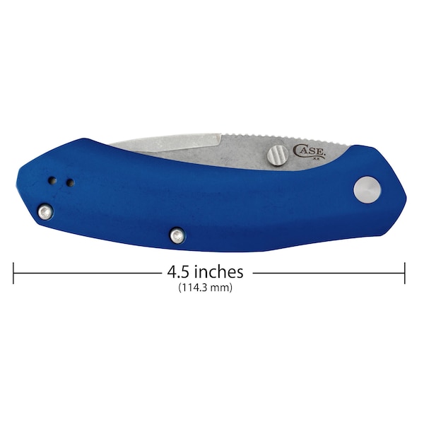 Case Cutlery Knife, Case Blue Anodized Aluminum Westline S35VN Blade - 36552