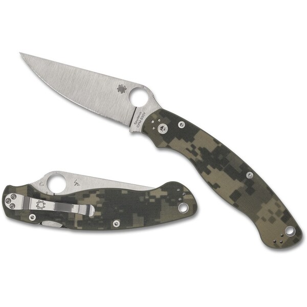 Spyderco 2024 Spyderco Reveal 13 Military 2 Camo G-10, Plain Edge - SPY-C36GPCMO2