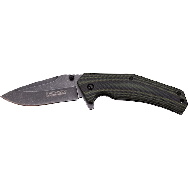 Master Cutlery 2017 Master Tac-Force 4.5In Fldr Stone Wash Bld Two Blk/Green G10  Hndl W/ Pc - MAS-TF-838C