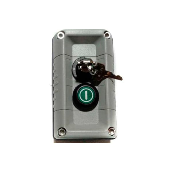 Springer Controls Co T.E.R., F71FG11000000002 Estación de control montada en pared VICTOR, gris, 2 orificios, parada y arranque con llave - F71FG11000000002