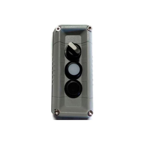 Controles Springer Co T.E.R., F71GG00020001014 Estación de Control de Montaje en Pared VICTOR, Gris, 3 orificios, Selector de 2 posiciones + 2 funciones - F71GG00020001014