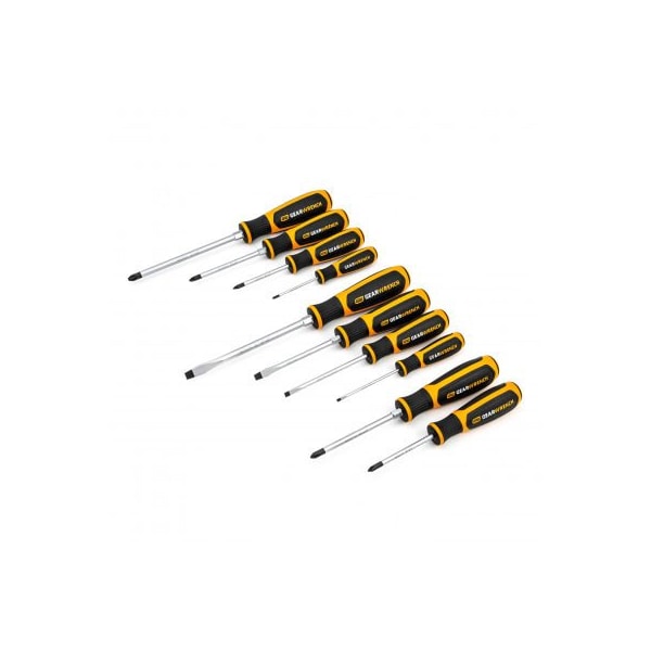 Apex Tool Group Gearwrench® 10 Piece Phillips®/Slotted/Pozidriv® Dual Material Screwdriver Set - 80060H