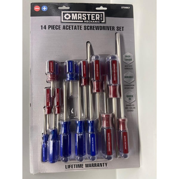 Homestead Master Mechanic Acetate Screwdriver Set - 14 Piece - HO3857451