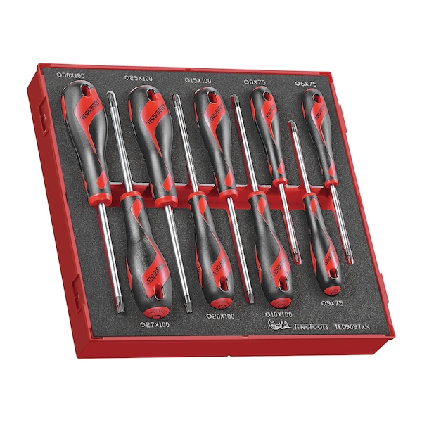 Teng Tools TED909TXN - 9 Piece TX Screwdriver Set in EVA Tray - TED909TXN