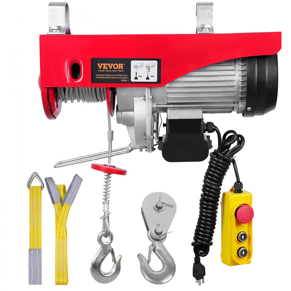 VEVOR 880lbs Electric Hoist with 14ft Wired Remote Control, 110V Electric Hoist Attic Lift 20-40 FT Lifting Height for Garage Attic Warehouse Factory - DDGSSHLYXYKKYSR1AV1
