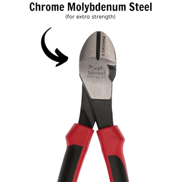 Teng Tools 6" TPR Grip Heavy Duty Mega Bite Side Cutting Pliers - - MB442-6T