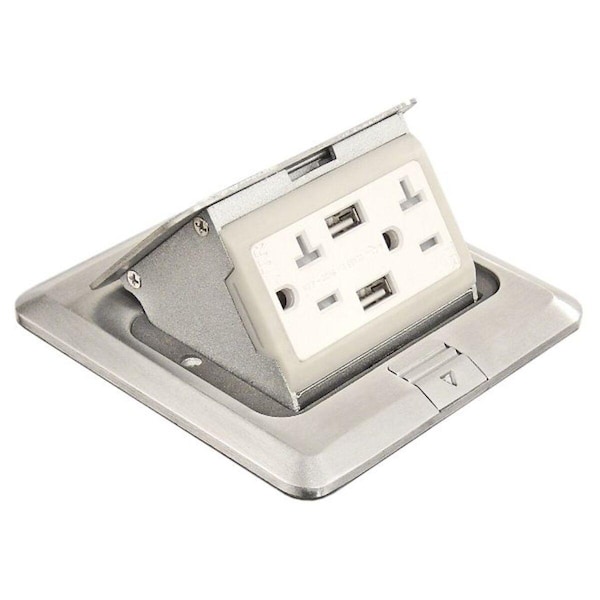 Southwire Pop Up Floor Box Kit, (2) USB ports, (2) 20 Amp Receptacles, SS - FBCVSS-U-KIT
